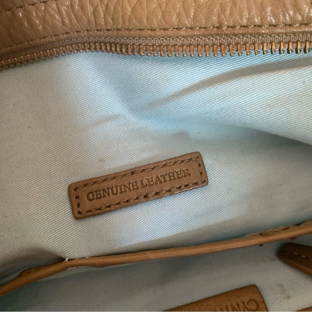Cynthia Rowley Soft Tan Leather Crossbody Shoulder Purse Handbag Boho Studded